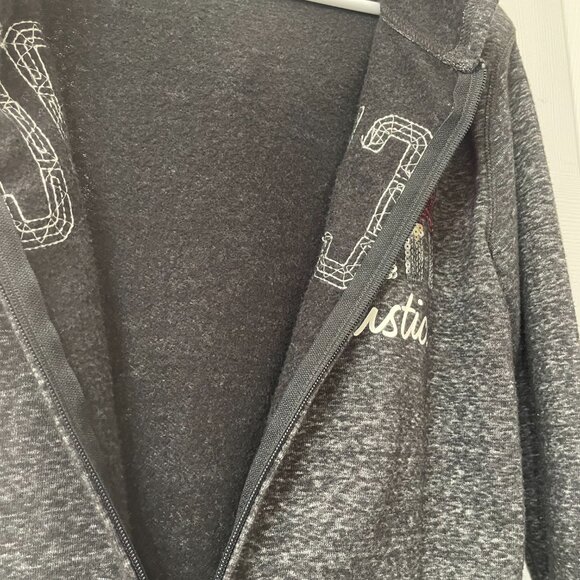 JUSTICE Grey Long Sleeve Sweatshirt/Jacket (Soccer) in Size 16/18 - Picture 4 of 5